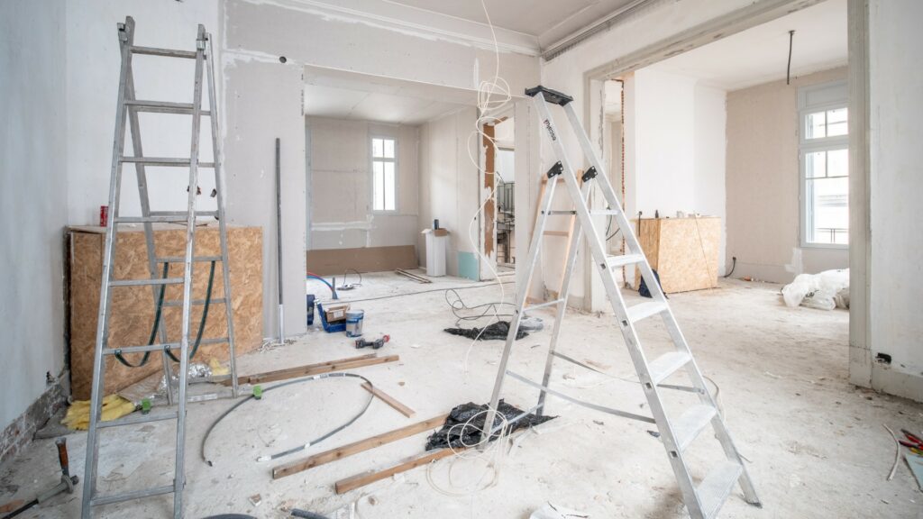 Interior renovation project in progress